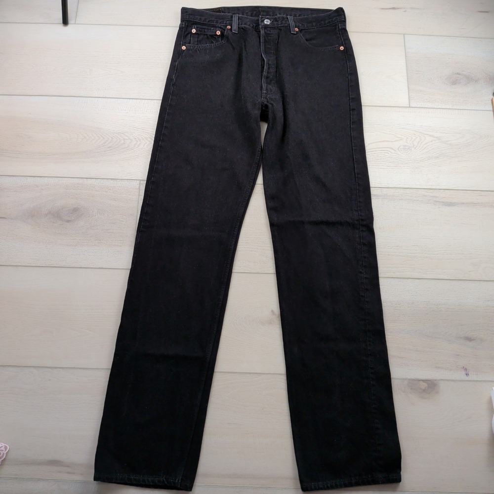 Vintage Levis 501 Mens 36x36 (Fits 35x36) Black Denim Jeans 90s Made in USA